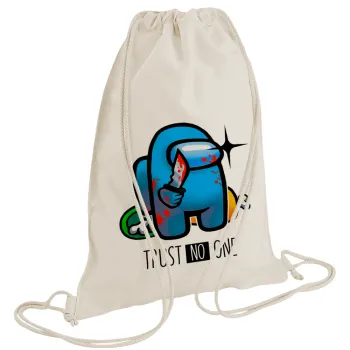 Among Trust no one, Τσάντα πλάτης πουγκί GYMBAG natural (28x40cm)