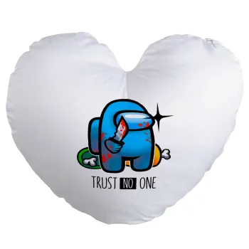 Among Trust no one, Μαξιλάρι καναπέ καρδιά 40x40cm περιέχεται το  γέμισμα