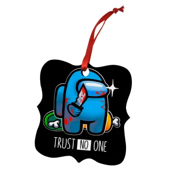 Among Trust no one, Στολίδι Χριστουγεννιάτικο στολίδι polygon ξύλινο 7.5cm