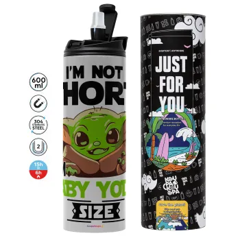 I'm not short, i'm Baby Yoda size, Tumbler stainless steel GREY 600ml