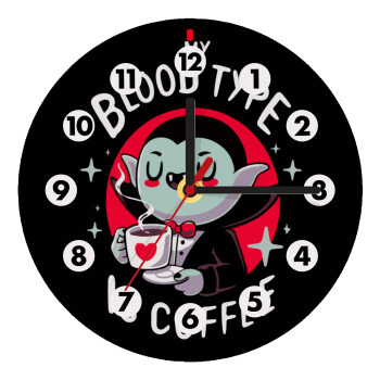 My blood type is coffee, Ρολόι τοίχου ξύλινο (20cm)