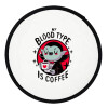 My blood type is coffee, Βεντάλια υφασμάτινη αναδιπλούμενη με θήκη (20cm)