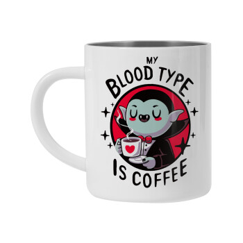 My blood type is coffee, Mug Stainless steel double wall 300ml