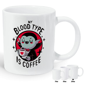 My blood type is coffee, Κούπα Giga, κεραμική, 590ml