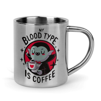 My blood type is coffee, Κούπα Ανοξείδωτη διπλού τοιχώματος 300ml