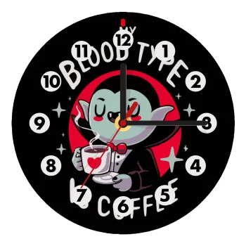 My blood type is coffee, Ρολόι τοίχου ξύλινο (20cm)