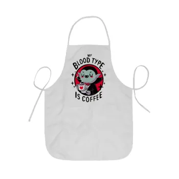 My blood type is coffee, Ποδιά Σεφ ολόσωμη κοντή  Παιδική (44x62cm)