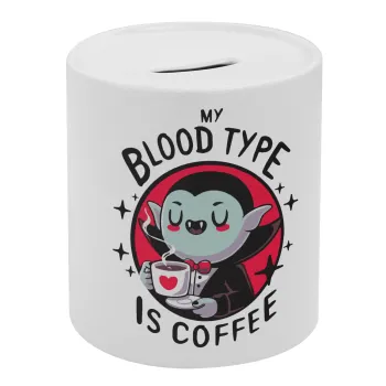 My blood type is coffee, Κουμπαράς πορσελάνης με τάπα