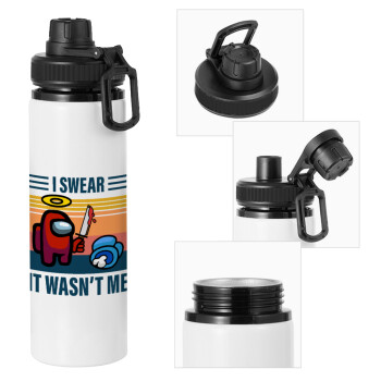Among us, I swear it wasn't me, Metal water bottle with safety cap, aluminum 850ml