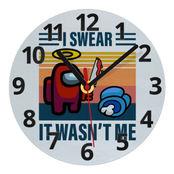 Among us, I swear it wasn't me, Ρολόι τοίχου γυάλινο (20cm)