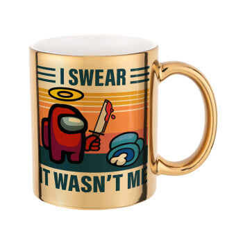 Among us, I swear it wasn't me, Mug ceramic, gold mirror, 330ml