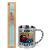 Easter Set, metallic thermal cup (300ml) & aromatic flat Easter candle (30cm) (TURQUOISE)