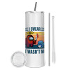 Tumbler stainless steel 600ml, with metal straw & cleaning brush