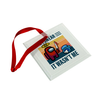 Among us, I swear it wasn't me, Christmas ornament, glass square ornament 9x9cm