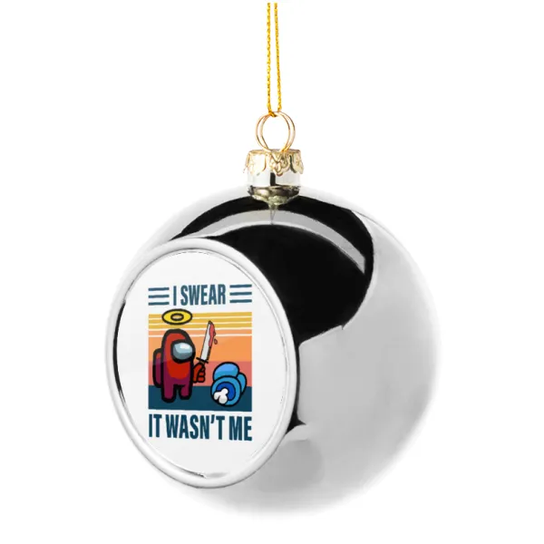 Among us — Silver 8cm Christmas tree ball ornament