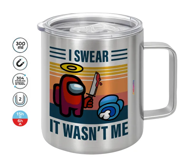 Among us — Double-walled stainless steel mug 300ml with temperature-retaining lid