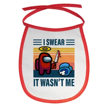 Among us, I swear it wasn't me, Σαλιάρα μωρού αλέκιαστη με κορδόνι Κόκκινη