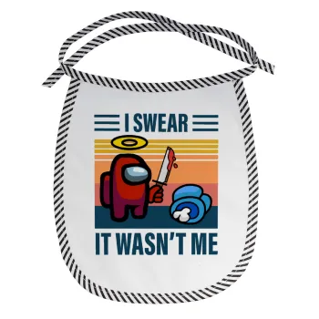 Among us, I swear it wasn't me, Σαλιάρα μωρού αλέκιαστη με κορδόνι Μαύρη