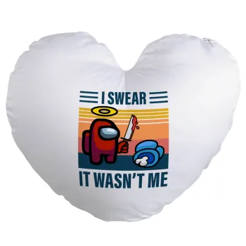 Among us, I swear it wasn't me, Μαξιλάρι καναπέ καρδιά 40x40cm περιέχεται το  γέμισμα