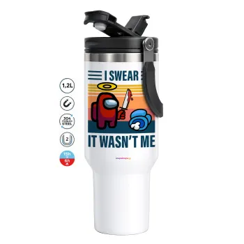 Among us, I swear it wasn't me, Mega Tumbler με καπάκι, διπλού τοιχώματος (θερμό) 1,2L