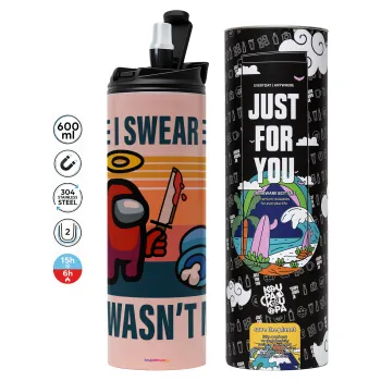 Among us, I swear it wasn't me, Tumbler stainless steel PINK 600ml