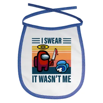 Among us, I swear it wasn't me, Σαλιάρα μωρού αλέκιαστη με κορδόνι Μπλε