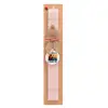 Easter Set, wooden keychain & scented flat Easter candle (30cm) (PINK)