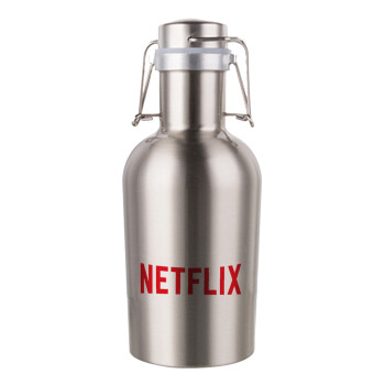 Netflix, Μεταλλικό παγούρι Inox (Stainless steel) με καπάκι ασφαλείας 1L
