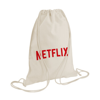 Netflix, Τσάντα πλάτης πουγκί GYMBAG natural (28x40cm)