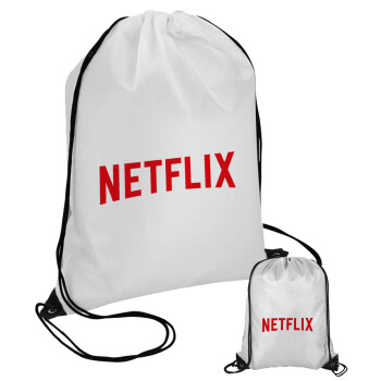 Netflix, Τσάντα πουγκί με μαύρα κορδόνια 45χ35cm (1 τεμάχιο)