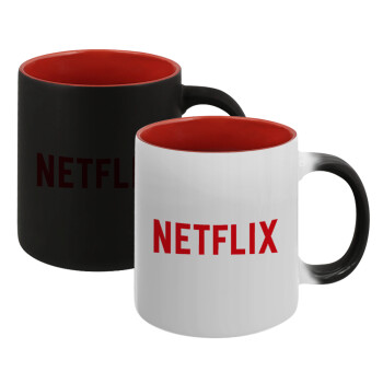 Netflix, Κούπα Μαγική εσωτερικό κόκκινο, κεραμική, 330ml που αλλάζει χρώμα με το ζεστό ρόφημα (1 τεμάχιο)