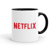 Netflix, Κούπα χρωματιστή μαύρη, κεραμική, 330ml