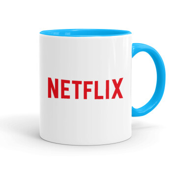 Netflix, Κούπα χρωματιστή γαλάζια, κεραμική, 330ml