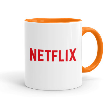 Netflix, Κούπα χρωματιστή πορτοκαλί, κεραμική, 330ml
