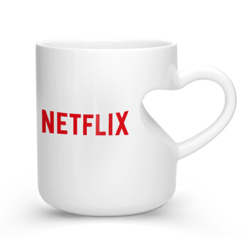 Netflix, Κούπα καρδιά λευκή, κεραμική, 330ml