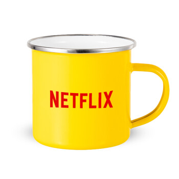 Netflix, Yellow Enamel Metallic Cup 360ml