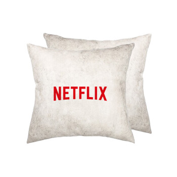 Netflix, Μαξιλάρι καναπέ Δερματίνη Γκρι 40x40cm με γέμισμα
