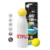 Tennis ball Metal mug thermos White, double wall, 550ml