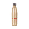 Glitter gold stainless steel thermos bottle, double-walled, 500ml