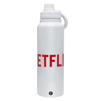 Netflix, 1L Stainless Steel Thermal Bottle with Phone Holder & Double Wall Insulation