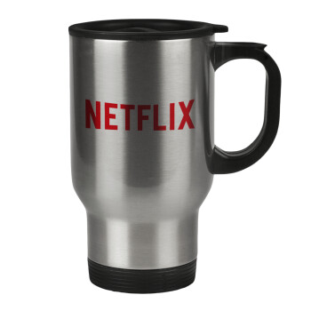 Netflix, Κούπα ταξιδιού ανοξείδωτη με καπάκι, διπλού τοιχώματος (θερμό) 450ml