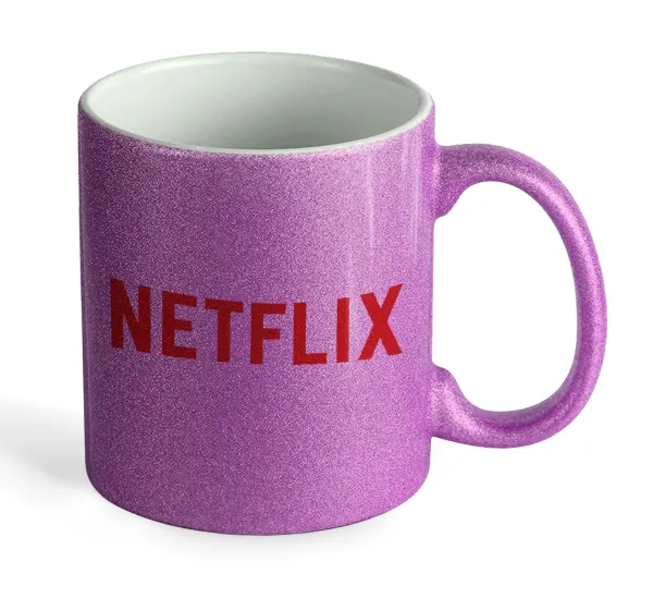 Netflix — Κούπα Μωβ Glitter που γυαλίζει, κεραμική, 330ml
