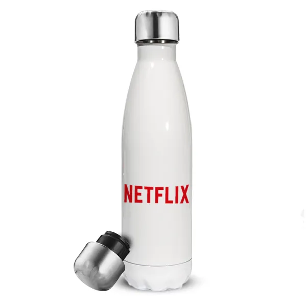 Netflix — Metal mug thermos White (Stainless steel), double wall, 500ml