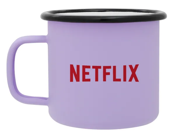 Netflix — Metal enamel mug, matte light pastel purple, 360ml
