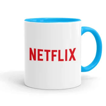 Netflix, Mug colored light blue, ceramic, 330ml