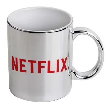 Netflix, Κούπα κεραμική, ασημένια καθρέπτης, 330ml