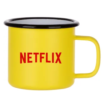 Netflix, Metallic enamel MATT Yellow cup 360ml