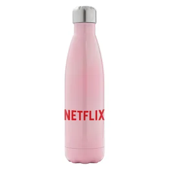 Netflix, Metal mug thermos Pink Iridiscent (Stainless steel), double wall, 500ml