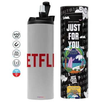 Netflix, Tumbler stainless steel GREY 600ml