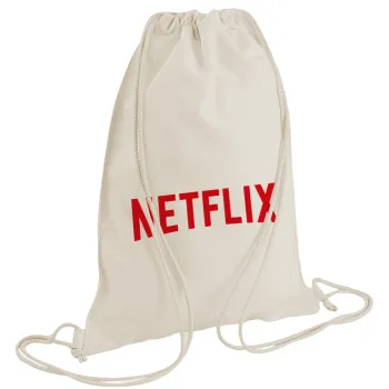 Netflix, Τσάντα πλάτης πουγκί GYMBAG natural (28x40cm)